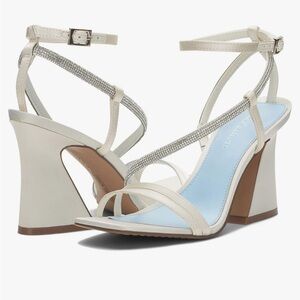 Vince Camuto Ivory Bridal Block Heel - Sandals Rhinestone Wedding Shoes